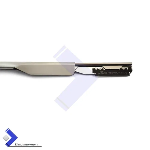 Vista 5 de Cuchillo plegable con mango de plástico rojo para hombre con filo recto y 10 cuchillas