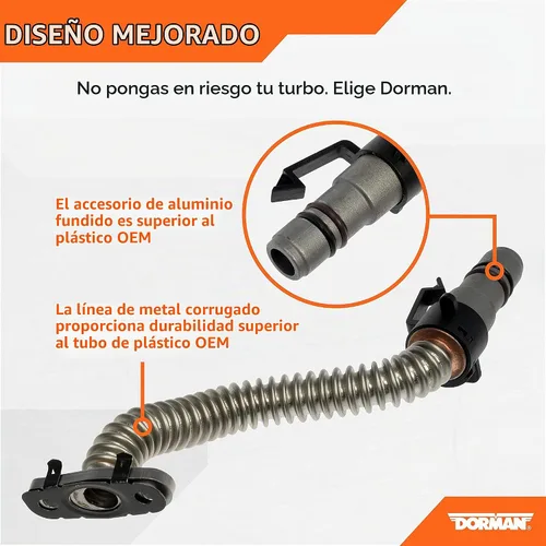 Vista 2 de Dorman 667-520 - Tubería de retorno de aceite turbo compatible con modelos selectos Buick/Chevrolet (OE FIX)