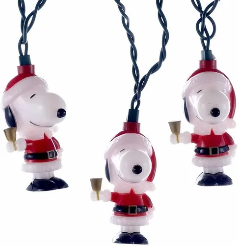 Vista 3 de Peanuts Kurt Adler UL 10-luz Juego de luces Snoopy con traje de Santa