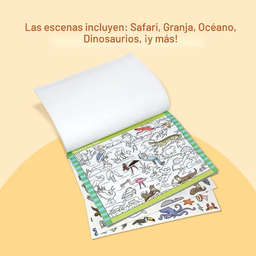 Vista 7 de Melissa & Doug - Hoja de calcomanías Busca y Encuentra, Animales (más de 400 calcomanías, 14 escenas para colorear) Hojas de calcomanías de búsqueda
