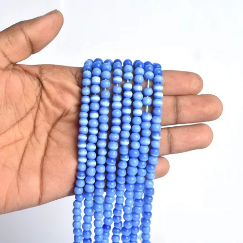 Vista 4 de Hilo completo de turquesa azul natural aprox. 80.00 quilates de cuentas redondas hebra azul turquesa, Gema, turquesa (Hue Enhanced Turquoise)