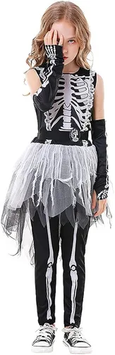 Vista 4 de Seasons Disfraz de esqueleto fantasma para niñas de Halloween