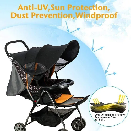 Vista 3 de Parasol para cochecito de bebé, protección UV universal para cochecitos, cochecitos, cochecitos, cochecitos, cochecitos, impermeable, protección