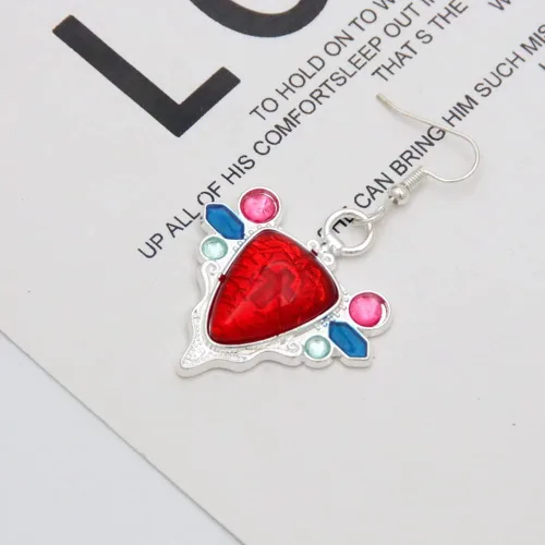 Vista 4 de JJBA JoJo Kakyoin - Aretes colgantes de cerezo con diseño de anime, regalo para mujer