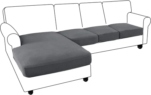 Vista 31 de Funda de sofá seccional de 3 piezas para sofá seccional en forma de L, protector elástico de muebles para sofá seccional izquierdo o derecho