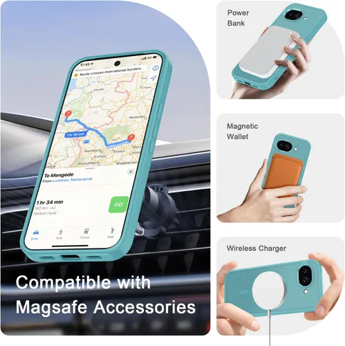 Vista 1597 de Funda para Google Pixel 10 Pro XL, cubierta magnética mate, color negro Fit for MagSafe, Screen Protector included, Shockproof Military Grade