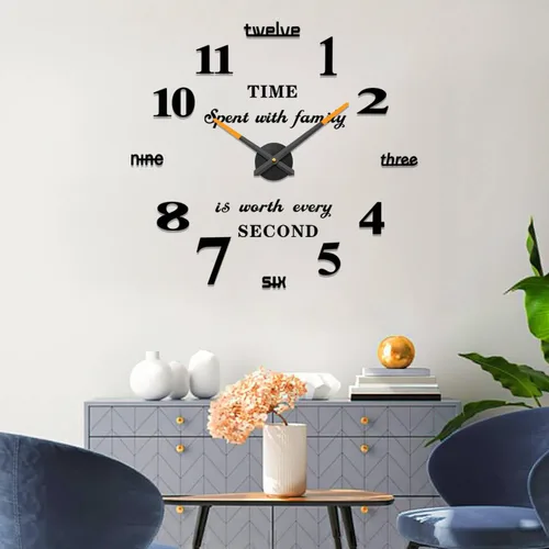 Vista 8 de VANGOLD Reloj de pared DIY sin marco, espejo 3D, gran silencio, calcomanías de pared para sala de estar, dormitorio, decoración del hogar