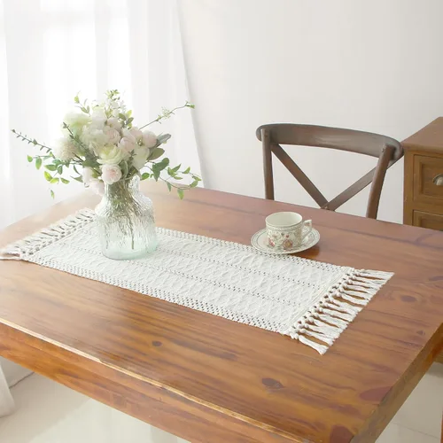 Vista 17 de FEXIA Camino de Mesa Negro con Borlas de 72 Pulgadas Macramé Boho Estilo Granja Camino de Mesa para Decoración de Dormitorio y Comedor