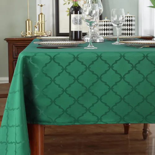 Vista 13 de Mantel Sastybale antiarrugas y resistente a las manchas, de tela, rectangular, para mesa de comedor o decoración de fiesta, cubierta de trapo