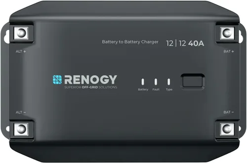 Vista 8 de Renogy - Cargador DC a DC 12V 20A - Cargador multietapa para baterías LiFePO4, AGM, Gel, inundadas Cargador de batería para coche, RV, marina