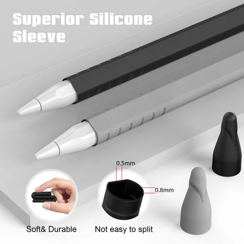 Vista 5 de Paquete de 2 fundas compatibles con Apple Pencil Pro 2024 y 2ª generación: accesorios de funda protectora para Apple Pen - Funda de silicona
