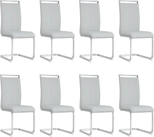 Vista 38 de Juego de 2 sillas de comedor, sillas de cocina, sillas sin brazos, sillas laterales de cuero y patas de metal con respaldo alto