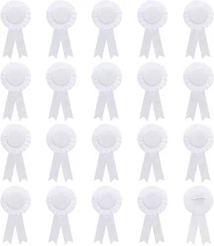 Vista 13 de CRASPIRE 20 cintas de premio en blanco para primer lugar, color azul, 6.1 x 2.9 pulgadas, redondas, planas, ganadoras, victorias, reconocimiento