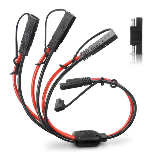 Vista 10 de Cable divisor SAE Y de 10 AWG, cable de extensión SAE de 1 a 2 vías Con adaptador de polaridad inversa SAE, cable de alimentación de CC automotriz