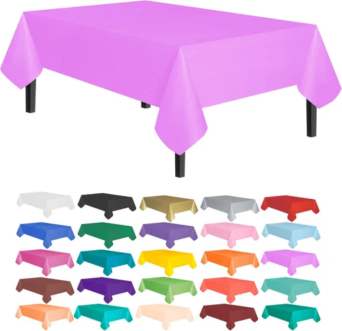 Vista 13 de allgala Juego de 12 manteles de plástico premium para mesa, desechables - 54 x 108 pulgadas - Impermeable, resistente a manchas, fácil de limpiar