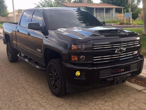 Vista 9 de Rejilla de acero inoxidable y pintura electrostática negra para insertar en defensa de 2015+ Chevy Silverado 2500 3500 HD Edición "Z-71