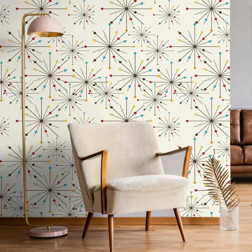 Vista 3 de MotiMind Papel Tapiz de Mediados del Siglo 15.75" x 118" Papel Tapiz Moderno de Mediados del Siglo Autoadhesivo y Extraíble Decoraciones de Pared
