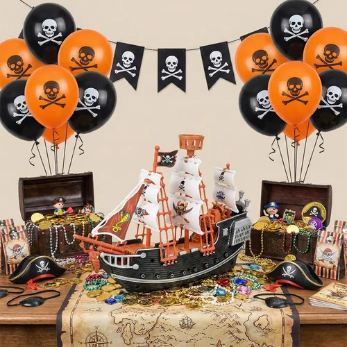 Vista 4 de Rhode Island Novelty - Barco pirata de 25 cm, uno por pedido