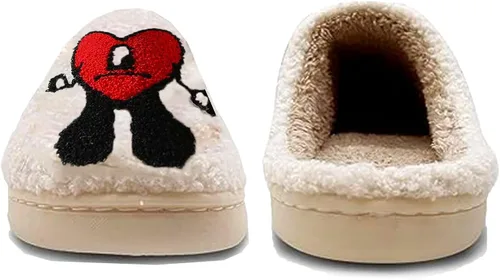 Vista 2 de Pantuflas peludas para mujer y hombre, bonitas pantuflas de casa esponjosas para interiores y exteriores, pantuflas de casa de felpa para interiores