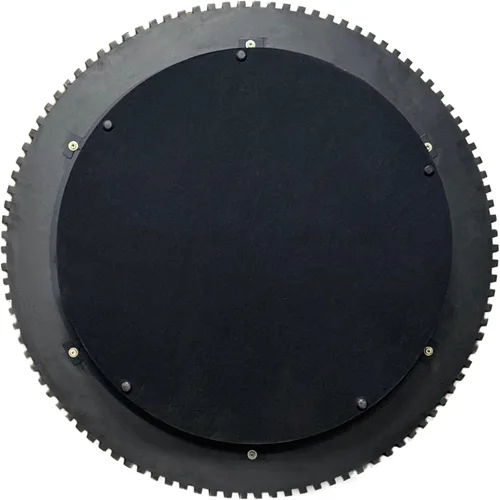 Vista 7 de Mesa de centro redonda de 39.4 pulgadas con almacenamiento oculto, mesa de centro de tambor de madera maciza con diseño artesanal Releifs, moderna