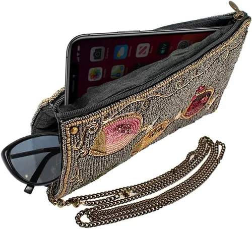 Vista 8 de Mary Frances Bolsa cruzada con cuentas para teléfono con maridaje de vino, multicolor, Multi
