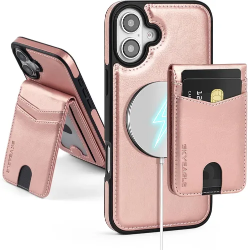 Vista 77 de SkyEagle - Funda tipo cartera compatible con MagSafe para iPhone 11, color negro Detachable Magnetic Credit Card Holder,RFID Blocking,PU
