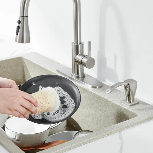 Vista 8 de Ultimate Unicorn Dispensador de jabón para fregadero de cocina, dispensador de jabón integrado para fregadero de cocina, dispensador de jabón debajo
