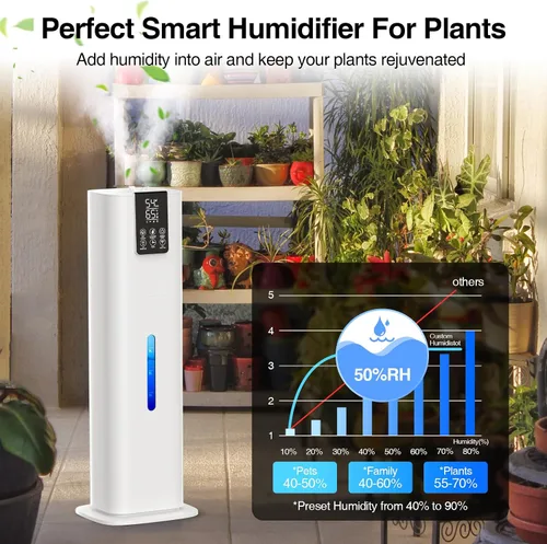 Vista 8 de Honovos Smart Humidifiers Large Room Bedroom Home, 2.11Gal(8L) Quiet Top Fill Cool Mist Humidifier, White, JXW-786