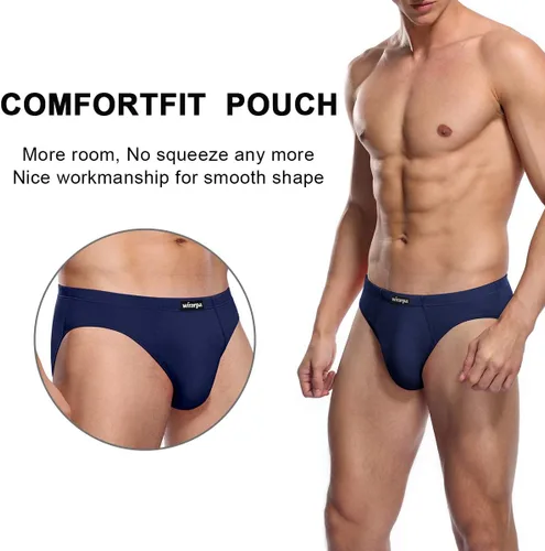 Vista 3 de wirarpa Men's Underwear Modal Microfiber Briefs No Fly Covered Waistband Silky Touch Underpants 4 Pack