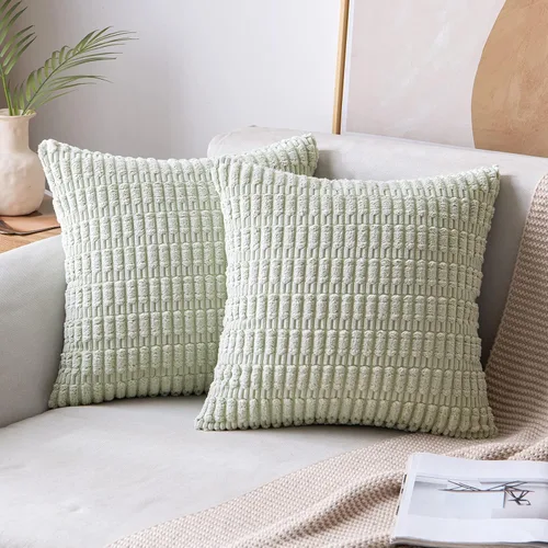 Vista 75 de MIULEE - Paquete de 2 fundas de cojín decorativas de corduroy, modernas y boho, suaves, con rayas, decoración del hogar, sofá, sala de estar, sillón