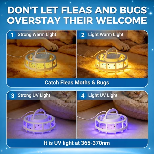 Vista 2 de 2-Pack Flea Trap with 6 Sticky Pads, Hanging Light Trap for Home