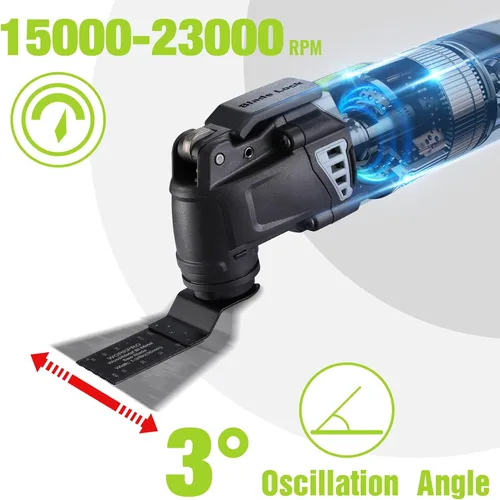 Vista 5 de WORKPRO Kit de múltiples herramientas oscilantes para Navidad, sierra oscilante reemplazable de bloqueo rápido con cable de 3.0 amperios con 7