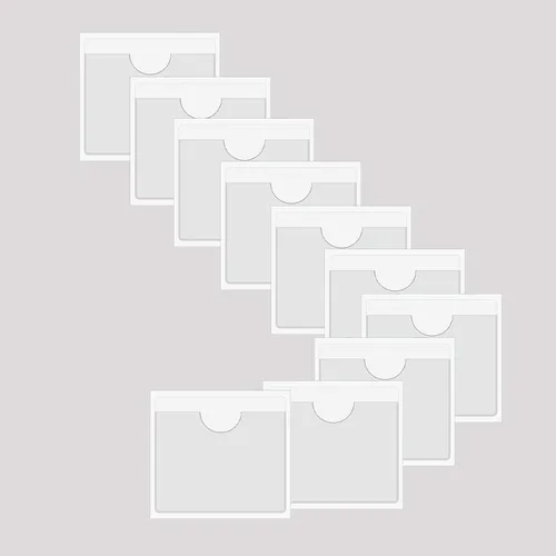 Vista 11 de Fundas adhesivas transparentes, de plástico, autoadhesivas, para tarjetas de índice, planificadores, armarios, estantes (1.18 x 3.74 pulgadas), 20