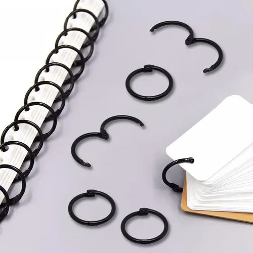 Vista 4 de Anillos pequeños para carpeta de 1 pulgada, anillos para libros 100 piezas, anillos para tarjetas flash, anillos para tarjetas de índice, anillos
