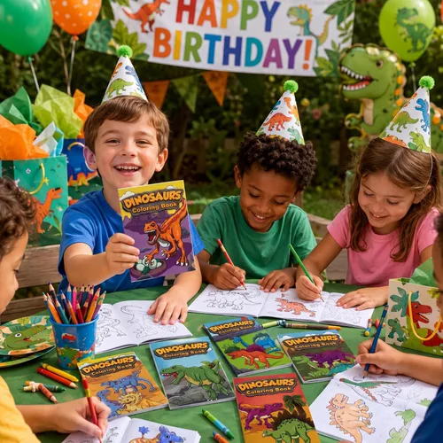 Vista 5 de Nezyo Paquete de 24 mini libros para colorear de dinosaurios a granel, pequeños folletos de actividades con 84 diseños, 14 páginas cada uno