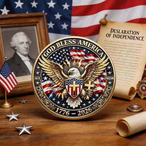 Vista 3 de America - Moneda conmemorativa del 250 aniversario, desafío de 250 aniversario de Estados Unidos, para patriotismo, moneda de aniversario