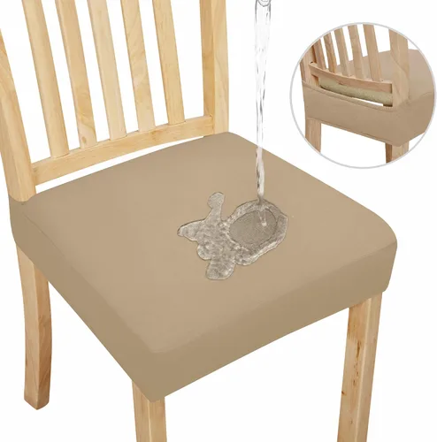 Vista 17 de Easy-Going Fundas de asiento 100% impermeables para sillas de comedor, juego de 2, fundas elásticas para asientos de silla, protector deslizable