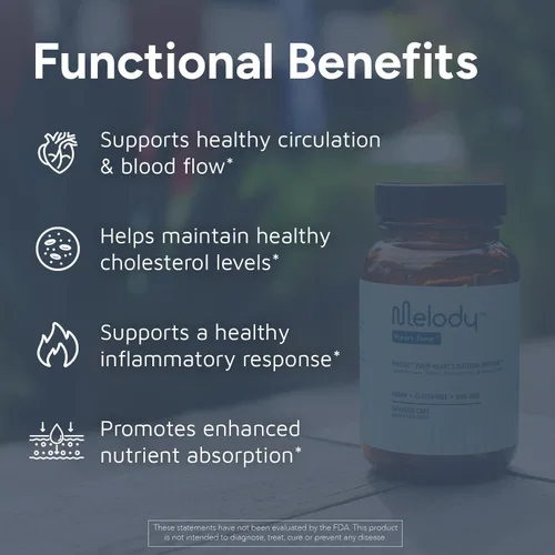 Vista 4 de Melody Heart Tune - Suplementos de apoyo para la presión arterial 4 en 1 - Nattokinase 2,400 FU, hongo Reishi y espino - Suministro de 2 meses