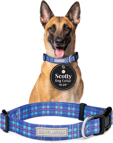 Vista 37 de Lucky Love Dog - Collar de perro ajustable con hebilla de fácil clic para los pequeños, duradero y cómodo para perros machos y hembras, collar