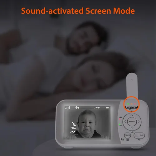 Vista 10 de Gigaset Monitor de bebé con cámara y audio, VS280 sin WiFi, monitor de video portátil para bebés, pantalla de 2.8 pulgadas