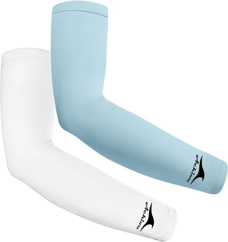 Vista 21 de Achiou Mangas de Brazo de Seda de Hielo Refrigerante, Mangas de Protección Solar UV de Verano, de Compresión UPF 50+ para Mujeres, Voleibol