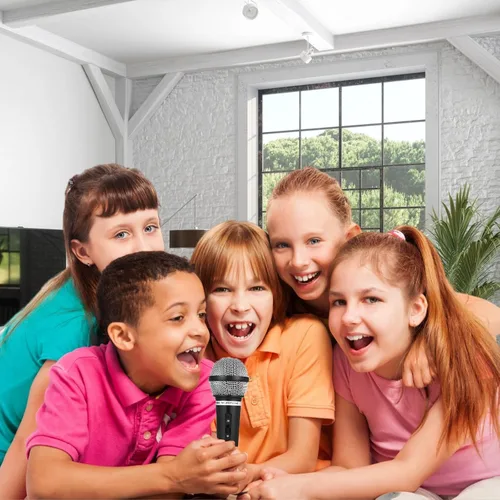 Vista 4 de Micrófono de juguete para niños - Micrófono falso de plástico para pretensión, accesorio de disfraz para Halloween, Navidad, cosplay, regalos