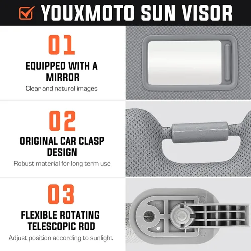Vista 3 de Youxmoto para Hyundai Elantra Visor solar gris para lado del conductor izquierdo y lado del pasajero derecho, reemplazo para Hyundai Elantra 2011