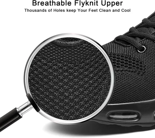 Vista 2 de Tenis de correr para hombre, tenis atléticos, para caminar, transpirables, antideslizantes, con cordones, zapatos deportivos para fitness, trotar
