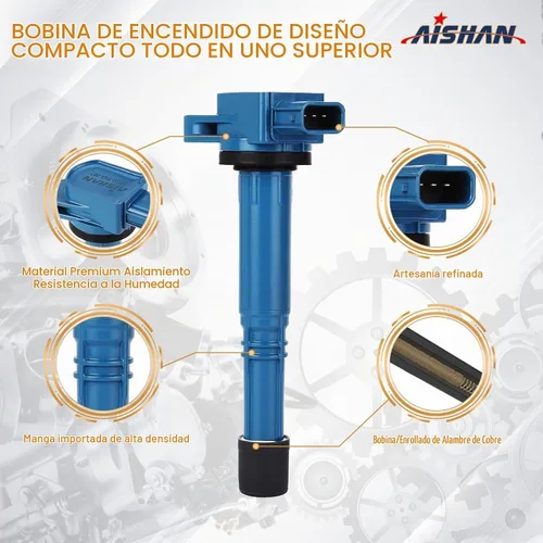Vista 3 de Juego de 4 bobinas de encendido compatibles con Honda Accord 2003-2007, Civic 2002-2011, CRV 2002-2009, Element 2003-2011, Acura RSX 2002-2006 y más