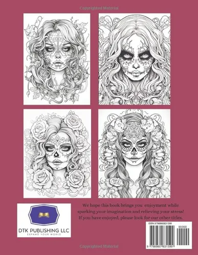 Vista 2 de Spooky Beauties Adult Coloring Designs