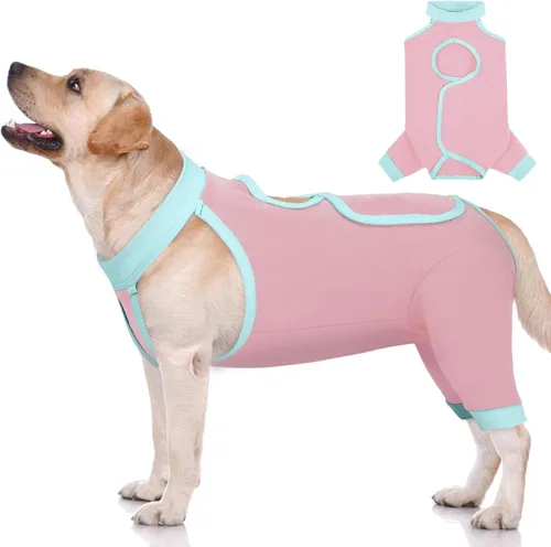 Vista 11 de ROZKITCH Manga de pierna para cirugía para perros, piernas traseras, macho y hembra para evitar lamer heridas, codo, rodillera, traje de Azul
