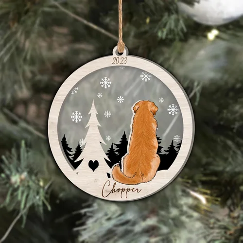 Vista 117 de Nazenti Adorno de Navidad conmemorativo personalizado, regalo personalizado de recuerdo de perro, condolencias por pérdida de mascotas, sabueso