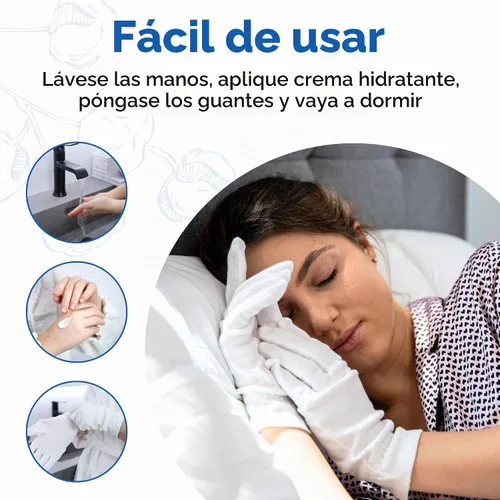 Vista 7 de Guantes de algodón para belleza, manos secas, eczema, dermatitis y psoriasis (mediano, 3 pares)