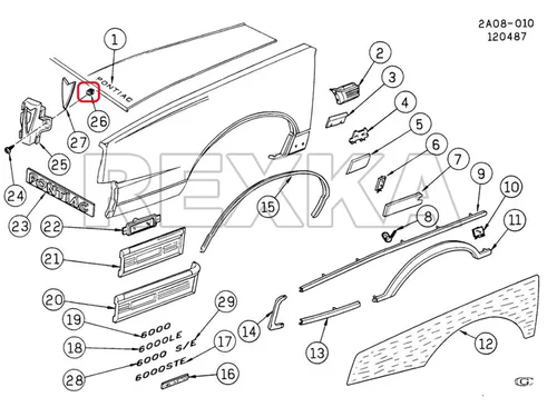 Vista 8 de Rexka 10 piezas de bisel de faro de nylon, tuercas de tornillo de parrilla #8 o #10 Tamaño de tornillo Compatible con GM 3919773 Chevy Buick